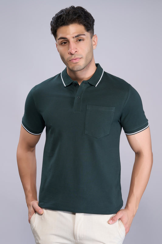 June Green - Identity Pocket Polo