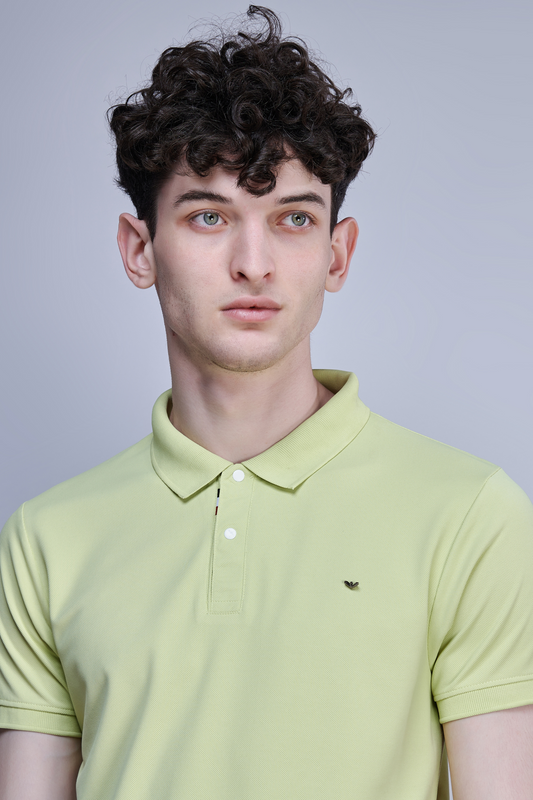 Shop Men's Lawrel green Polo T-shirt-front Moxzone Clothing
