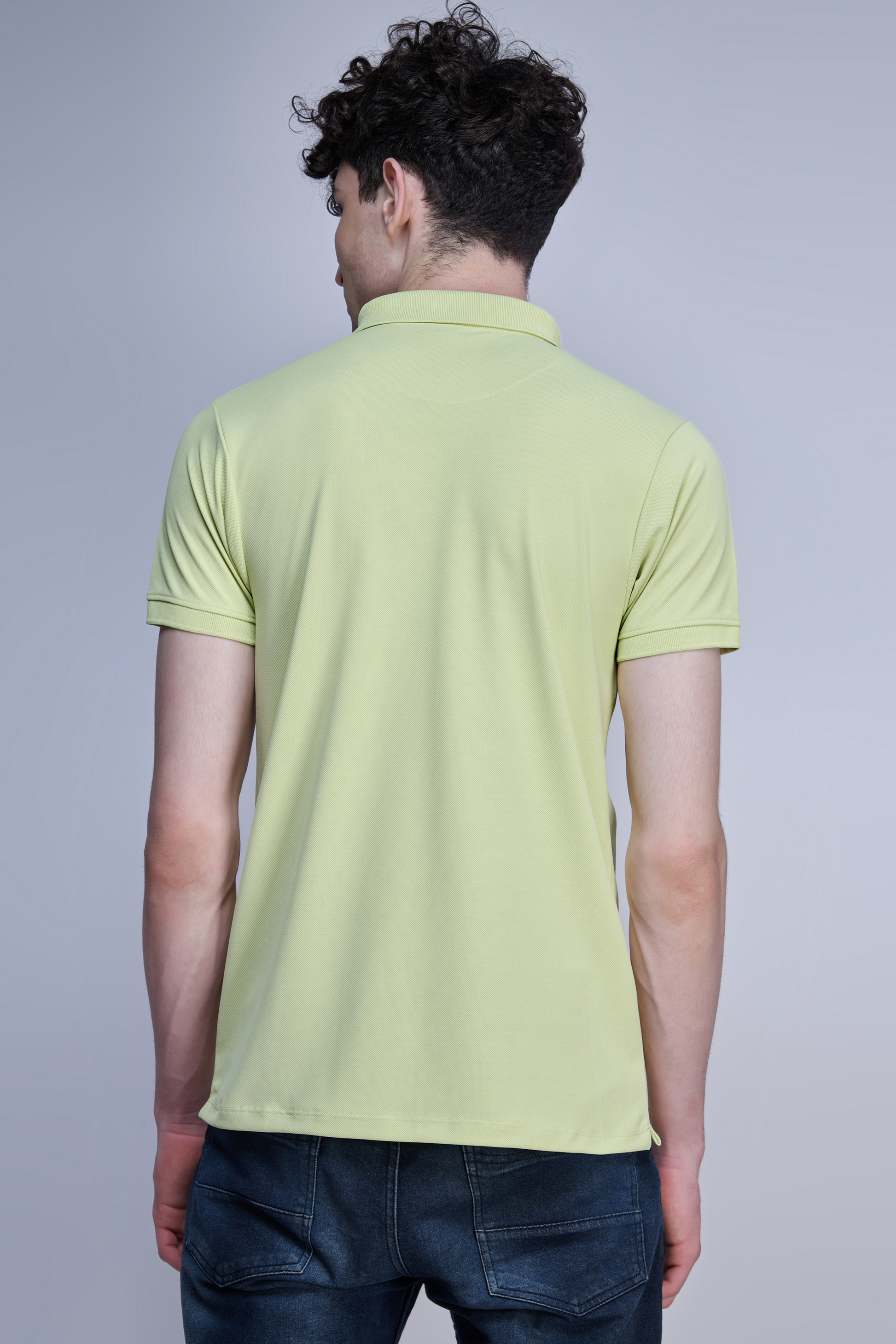 Lawrel-green Crepe Polo T-shirt  Maxzone Clothing   