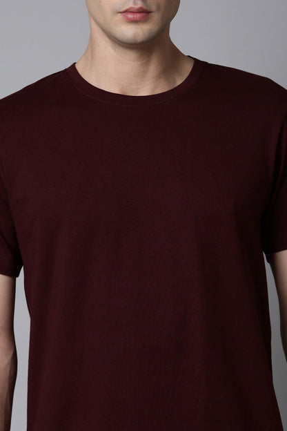 Heng Maroon Cotton IQ Basics T-SHIRT Maxzone Clothing