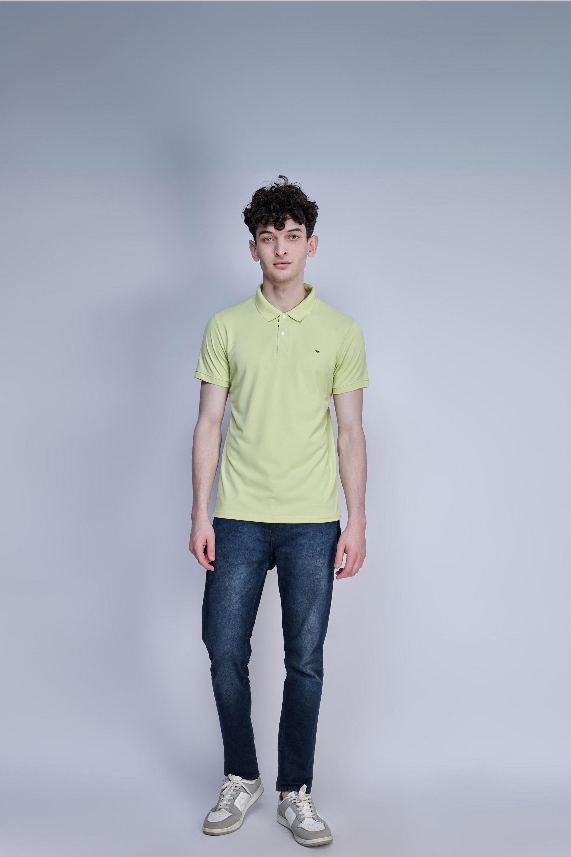 Lawrel-green Crepe Polo T-shirt  Maxzone Clothing   