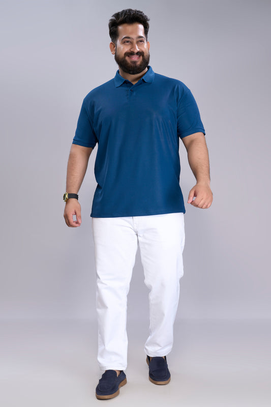 Teal Navy - Smart Tech Polo Plus Size