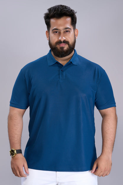 Teal Navy - Smart Tech Polo Plus Size