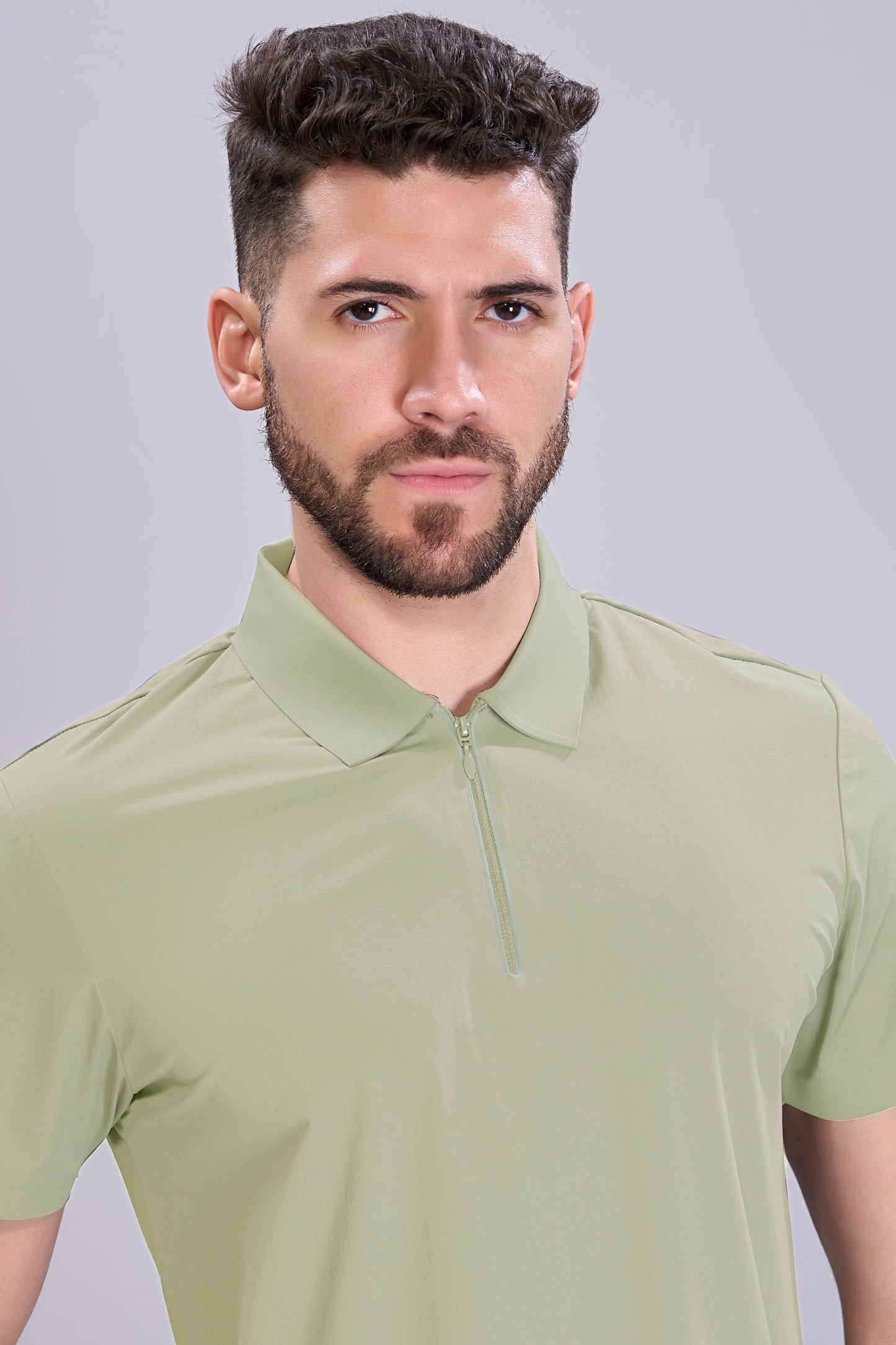 Pista Green - Stitchless Zip Polo T-shirt