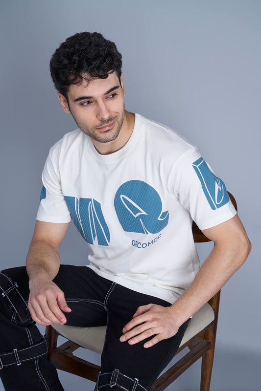 Shop Men's (Printed Oversized) Vapour Blue Half Sleeves T-shirt-front Maxzone Clothing 