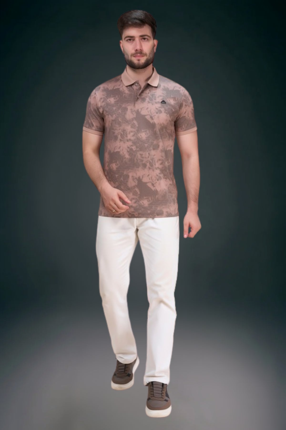 Dusty Mauve - Aurelis Aop Polo T-shirt