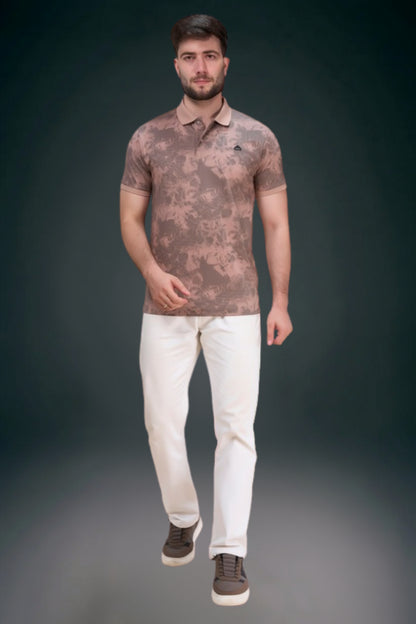Dusty Mauve - Aurelis Aop Polo T-shirt