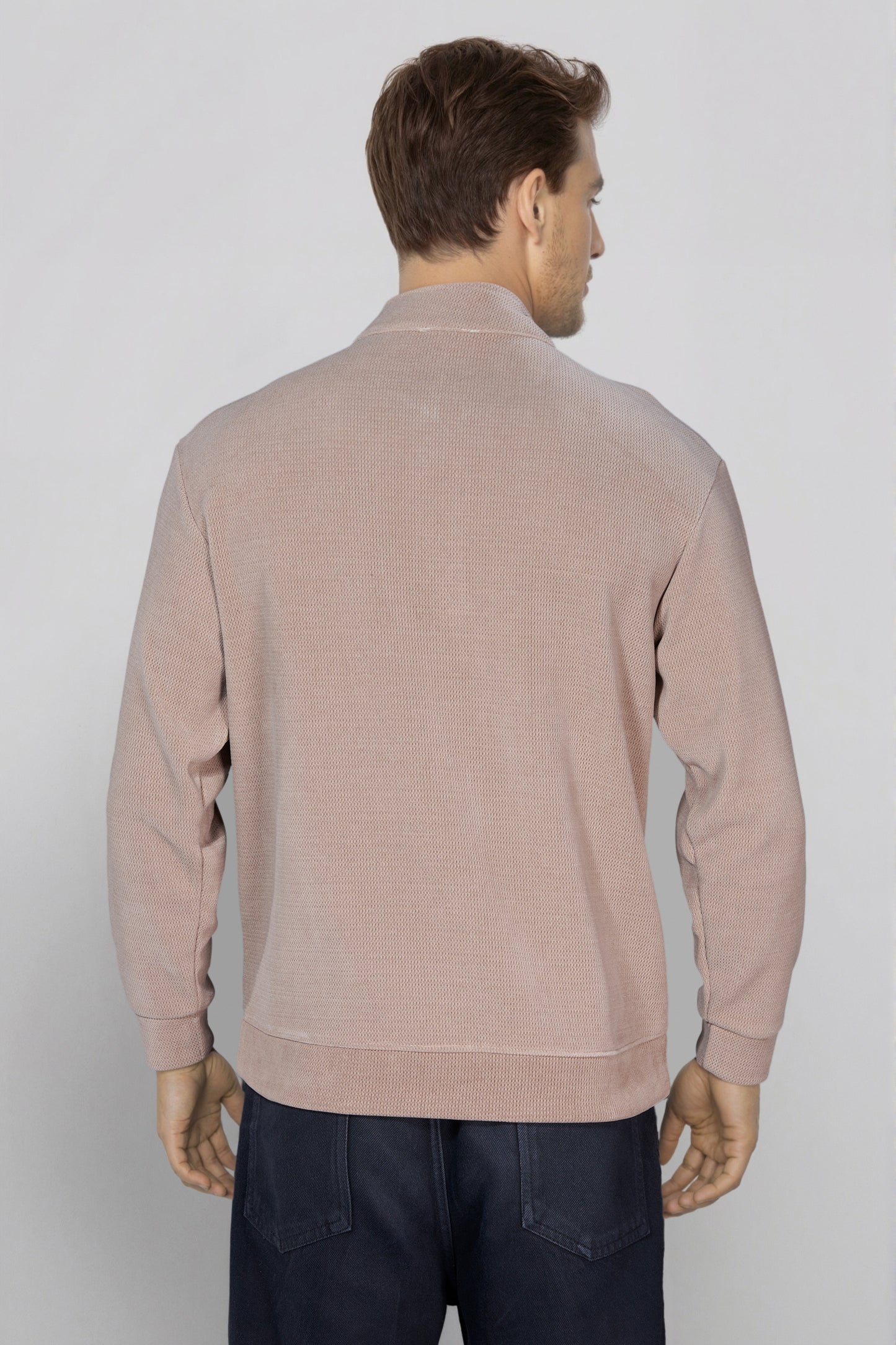 Beige Zipper Sweatshirt