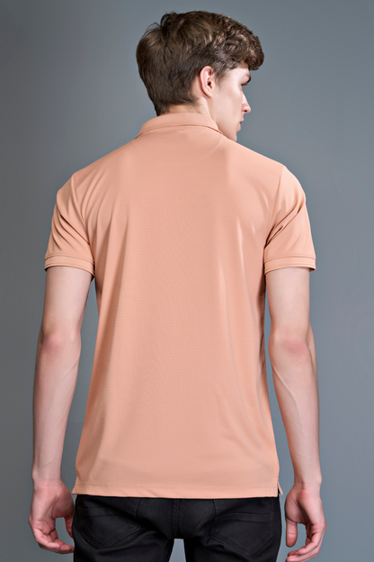 Burnt Orange - Smart Tech Textured Polo Maxzone Clothing