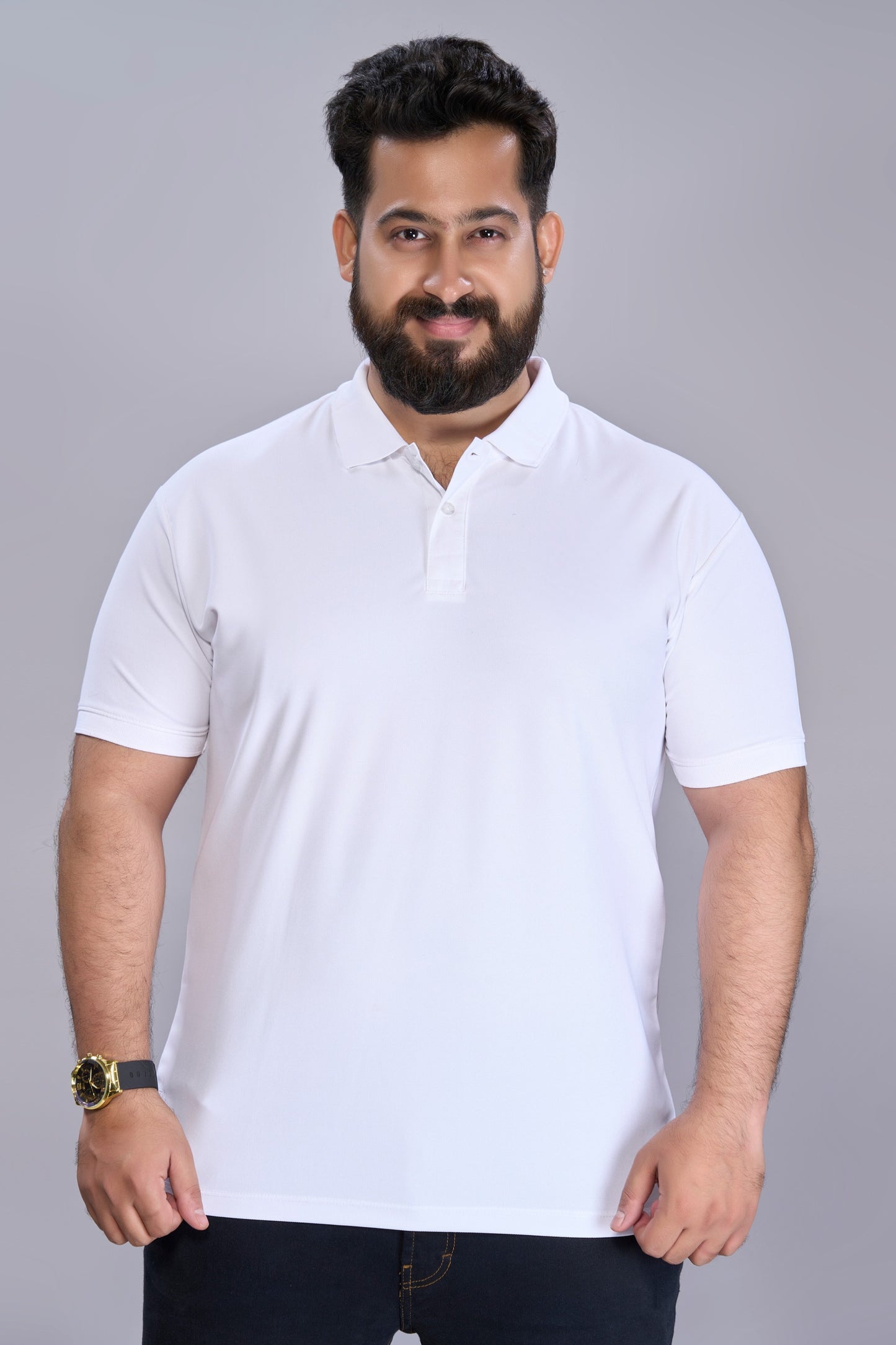 White - Smart Tech Polo Plus Size