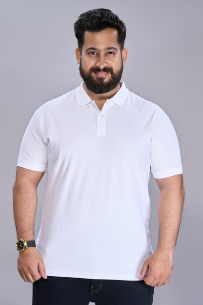 White - Smart Tech Polo Plus Size