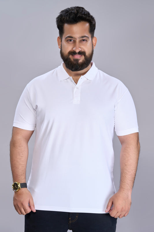 White - Smart Tech Polo Plus Size