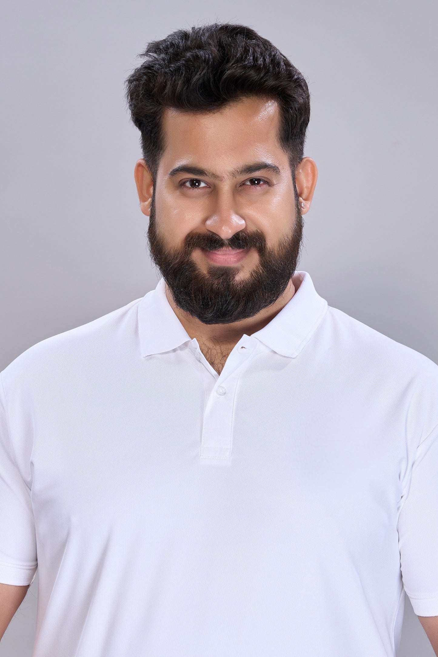 White - Smart Tech Polo Plus Size