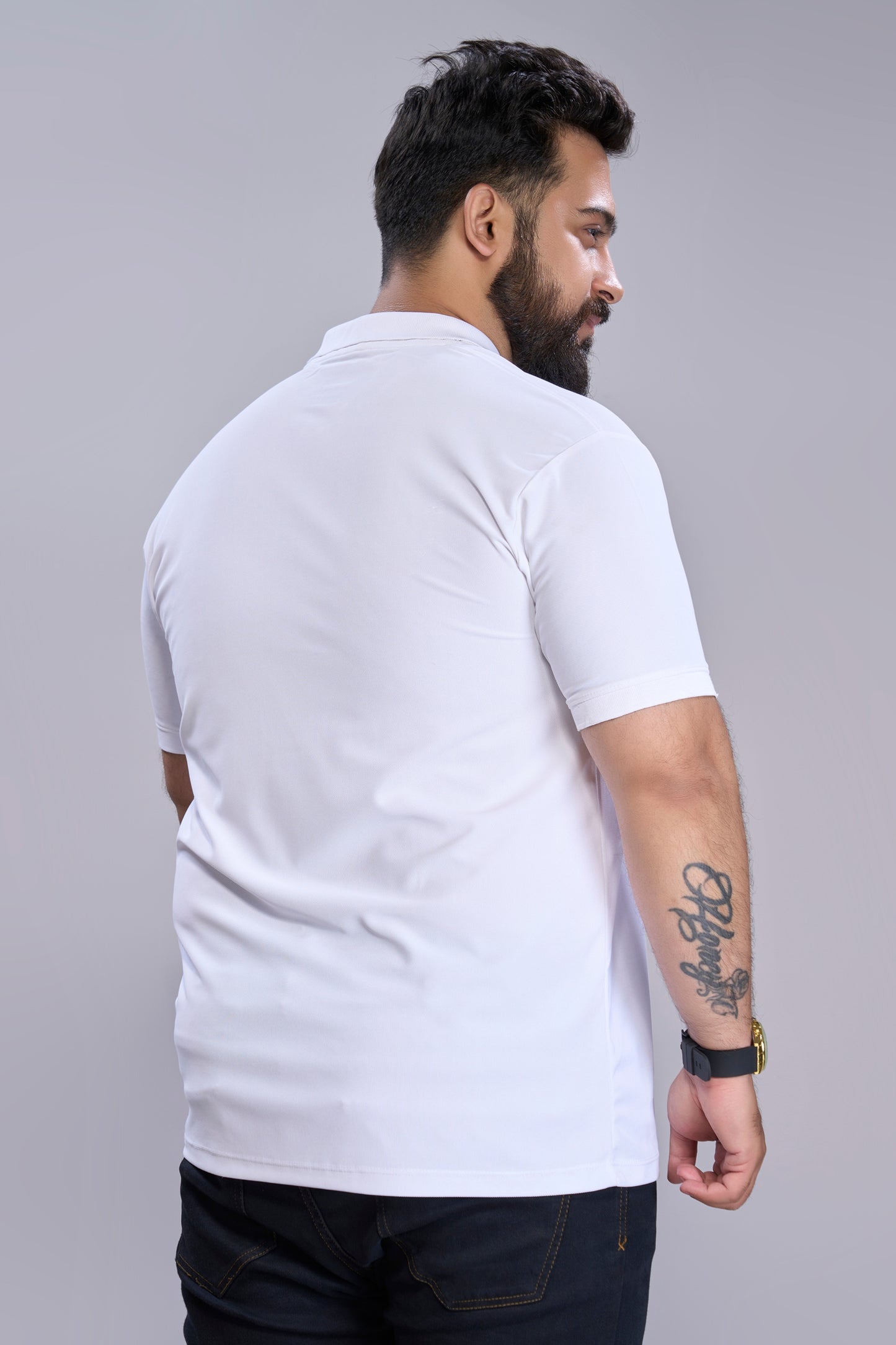 White - Smart Tech Polo Plus Size