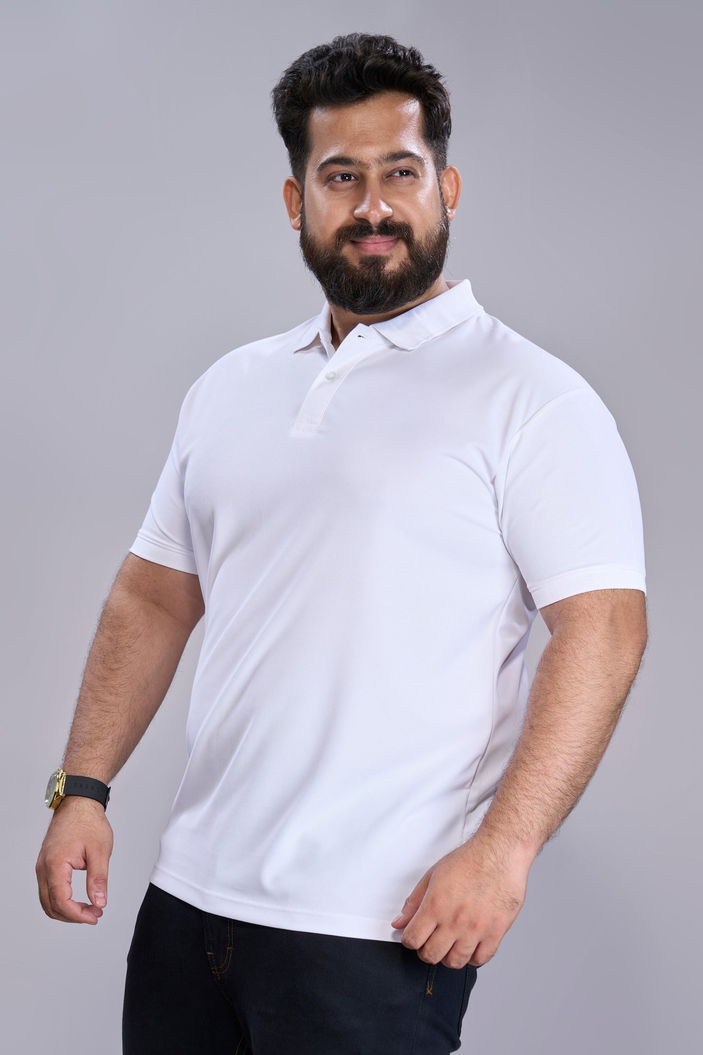 White - Smart Tech Polo Plus Size