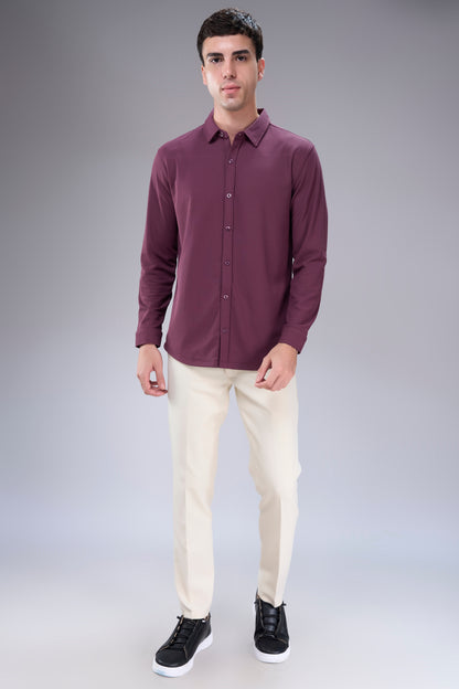 Wine Smart Tech Full Sleeve Shirt
