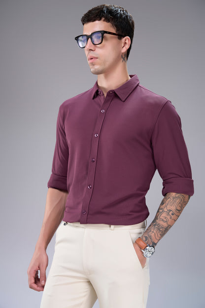 Wine Smart Tech Full Sleeve Shirt