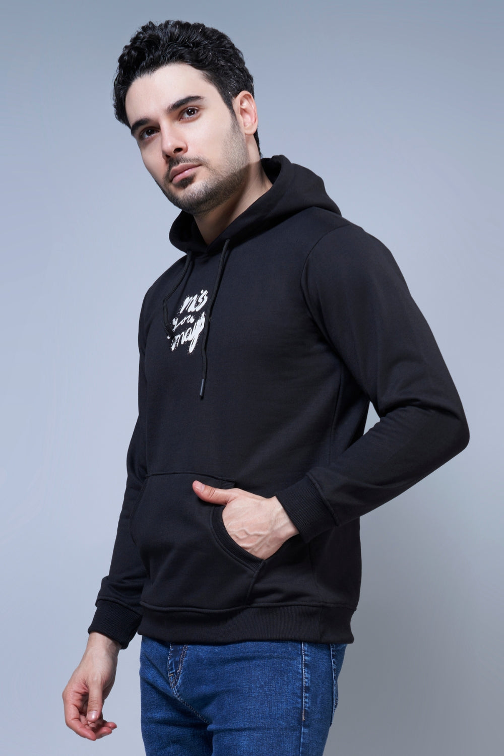 Miss You Maybe Printed Black Hoodie Hoodies Maxzone Clothing M