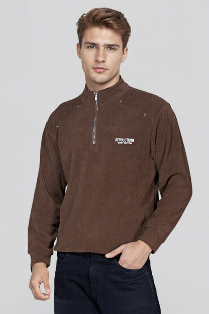 Brown Zipper Sweatshirt