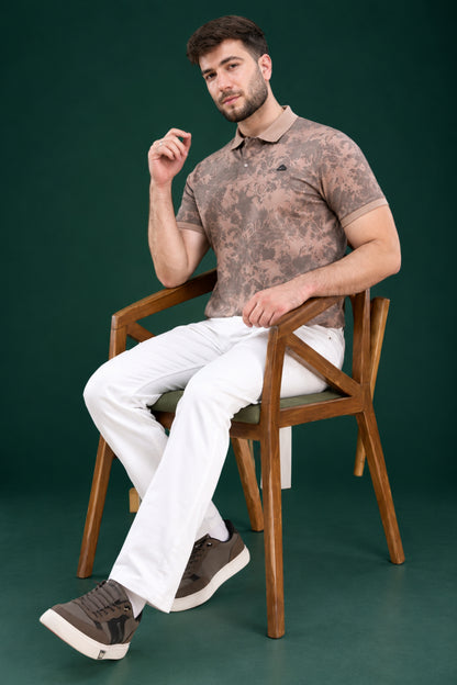 Dusty Mauve - Aurelis Aop Polo T-shirt