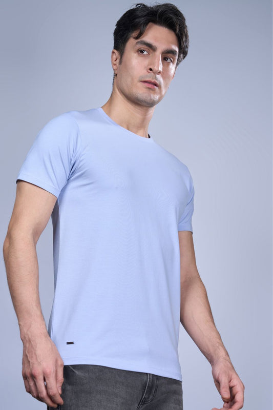 Shop Men's Powder Blue High Quality (Stetch) T-shirt-front Maxzone Clothing