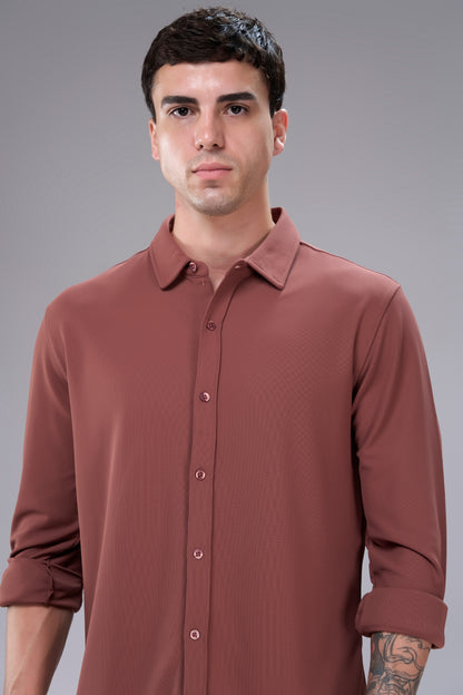 Hot Brown Smart Tech Full Sleeve Shirt