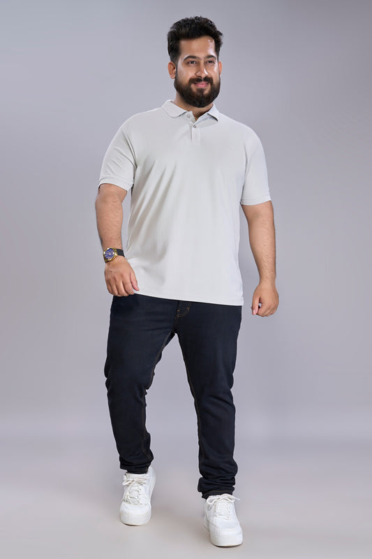Grey - Smart Tech Polo Plus Size