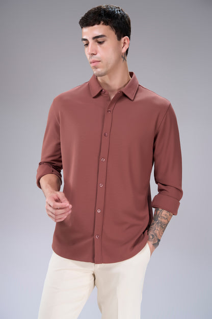 Hot Brown Smart Tech Full Sleeve Shirt