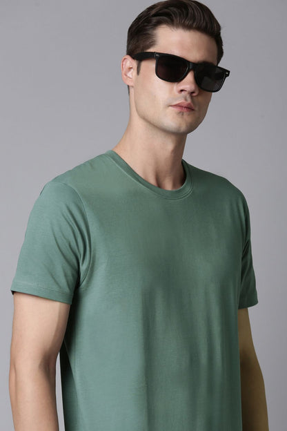 Light Green Cotton IQ Basics T-SHIRT Maxzone Clothing