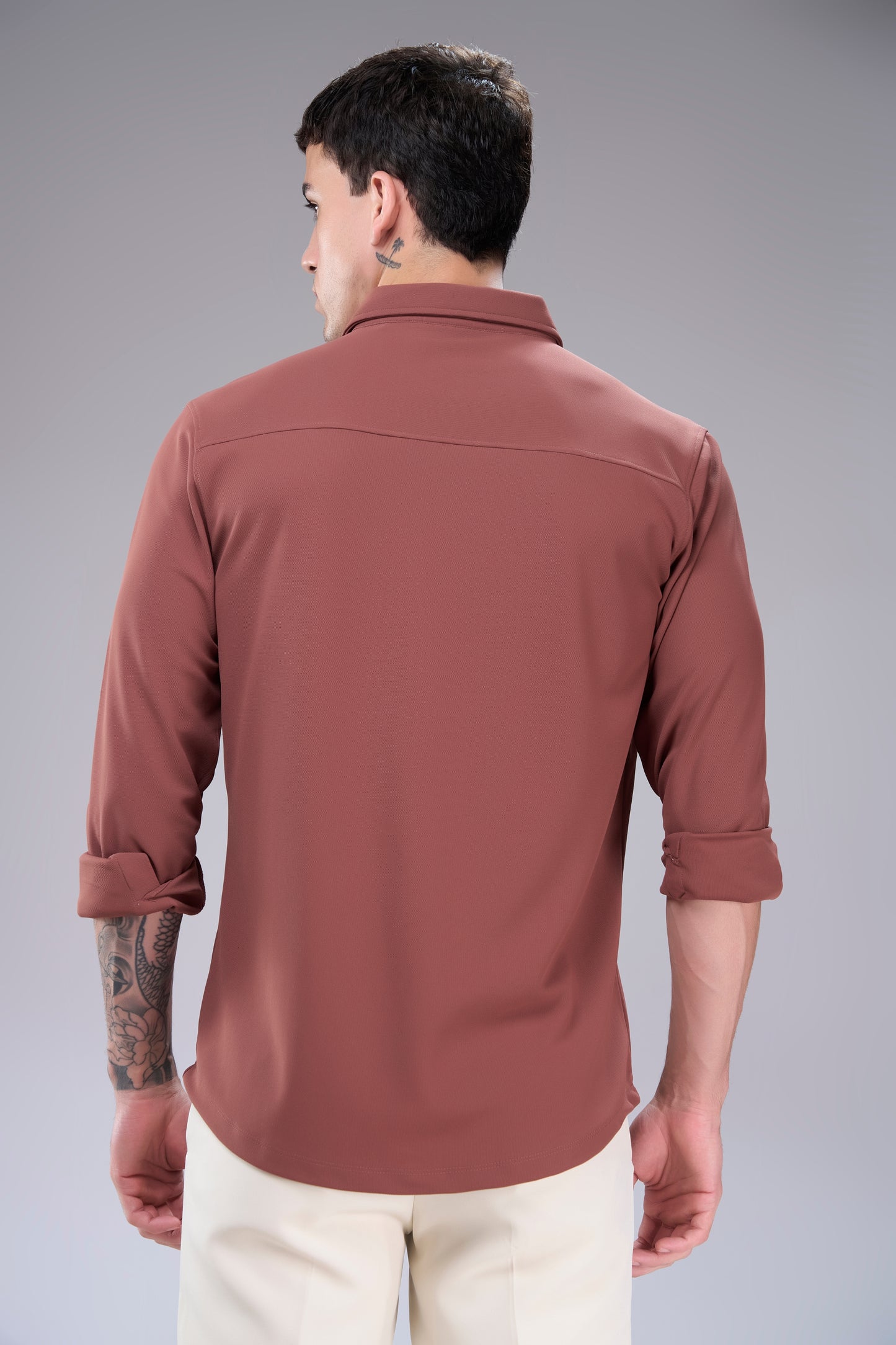 Hot Brown Smart Tech Full Sleeve Shirt