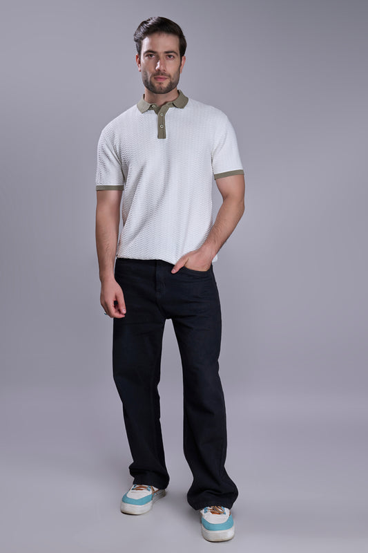 White - Luxe Knitted Polo