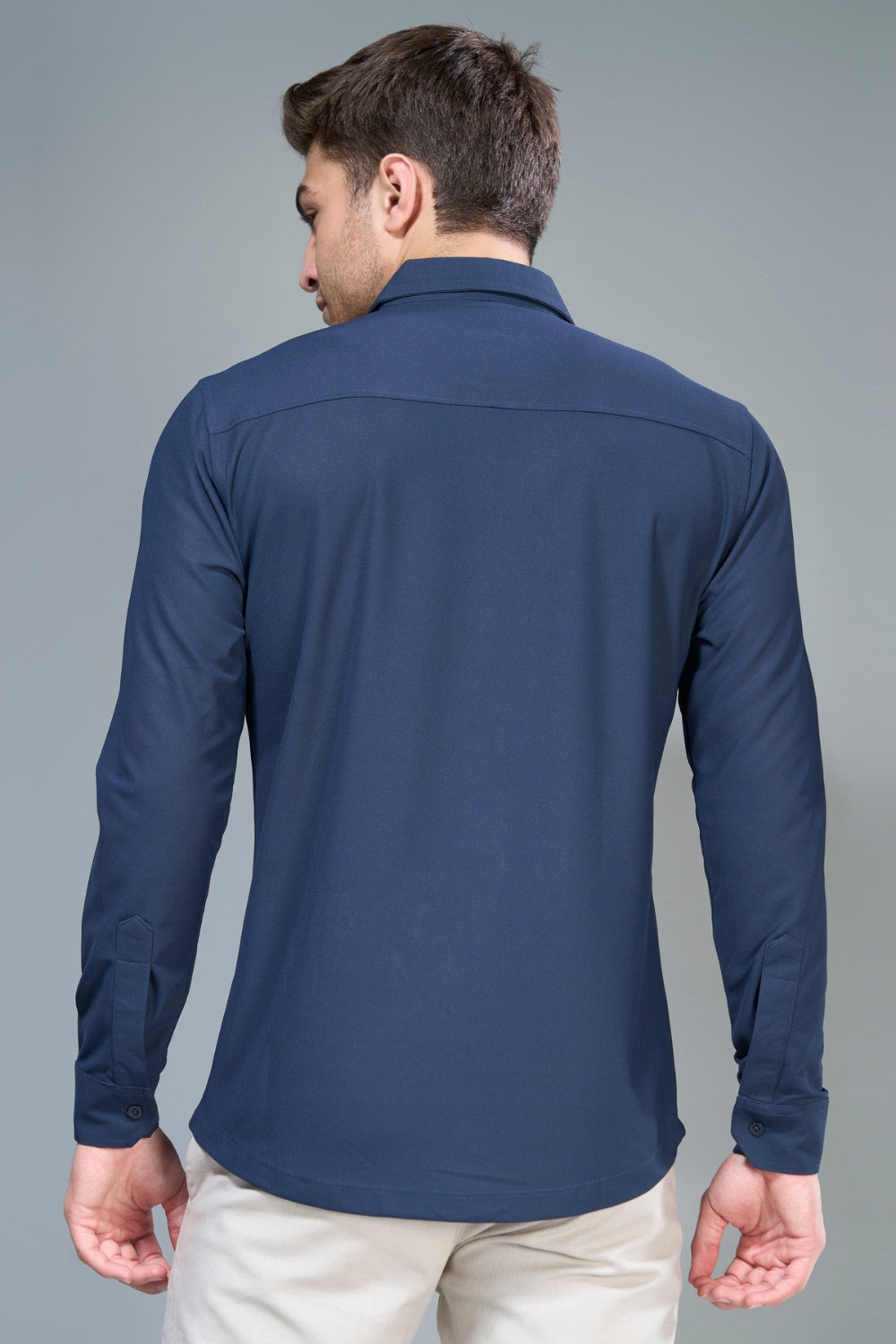 Navy Smart Tech Full Sleeve Shirt Full Sleeve Shirt Maxzone Clothing   