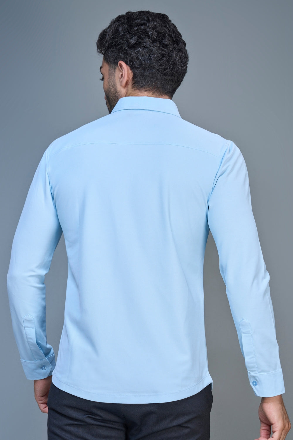 Powder Blue Smart Tech Full Sleeve Shirt Full Sleeve Shirt Maxzone Clothing   