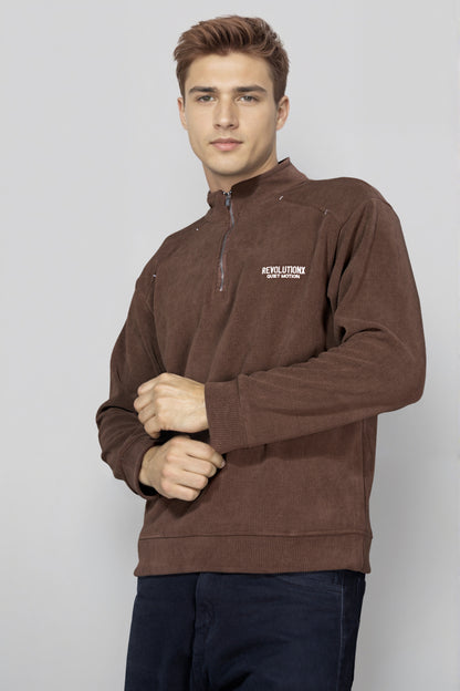 Brown Zipper Sweatshirt