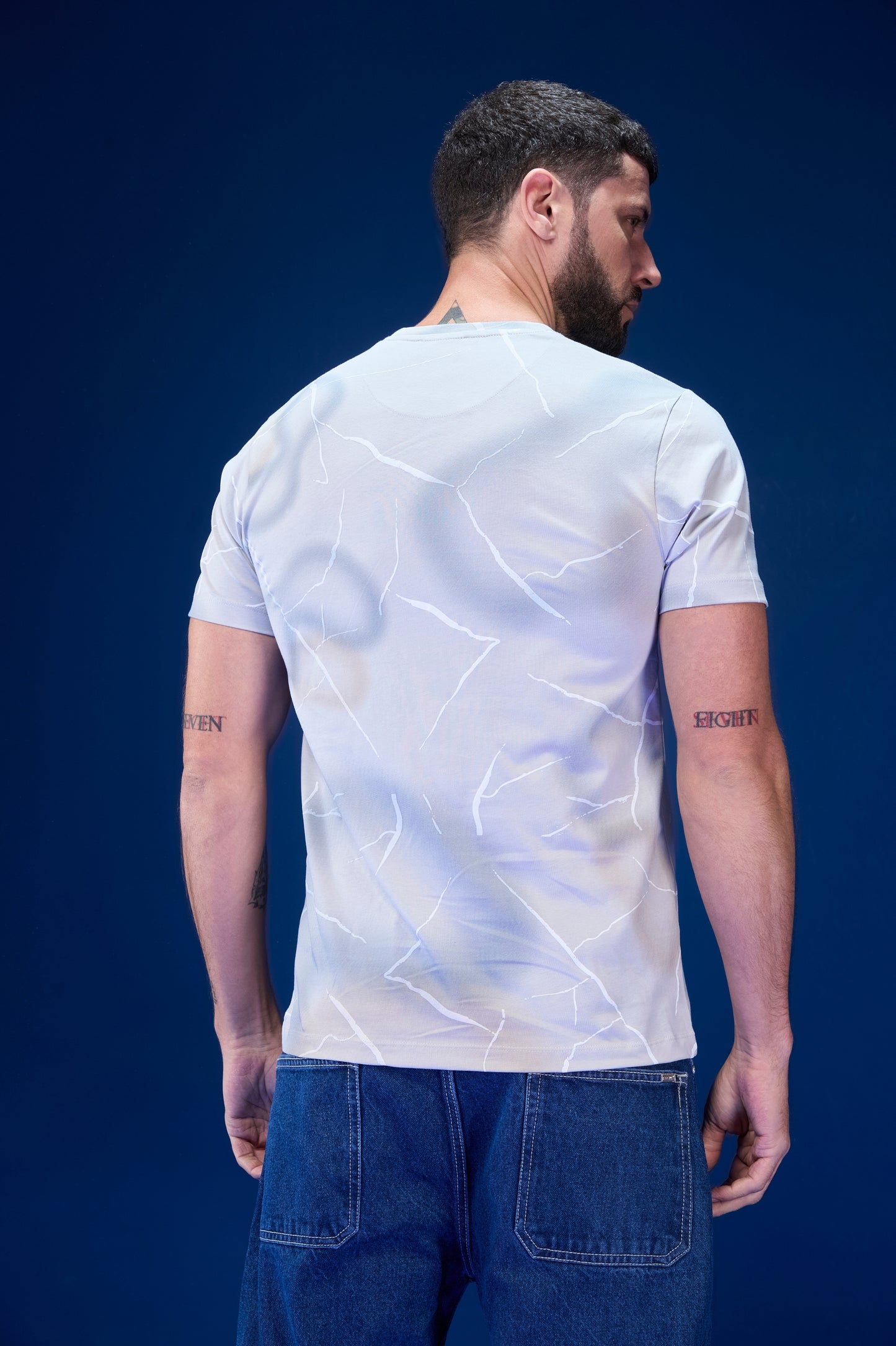 Cloud Grey - AOP Round Neck T-shirt