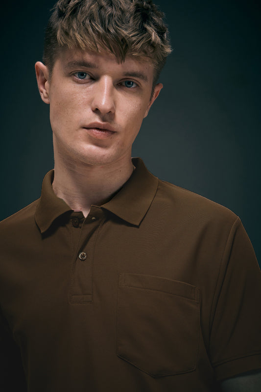 Coffee Brown - Smart Tech Pocket Polo