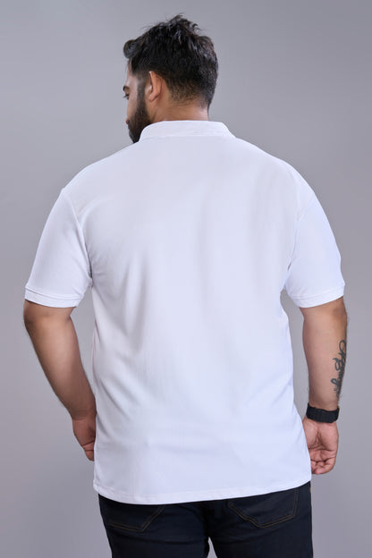 White - Smart Tech Pocket Polo Plus Size