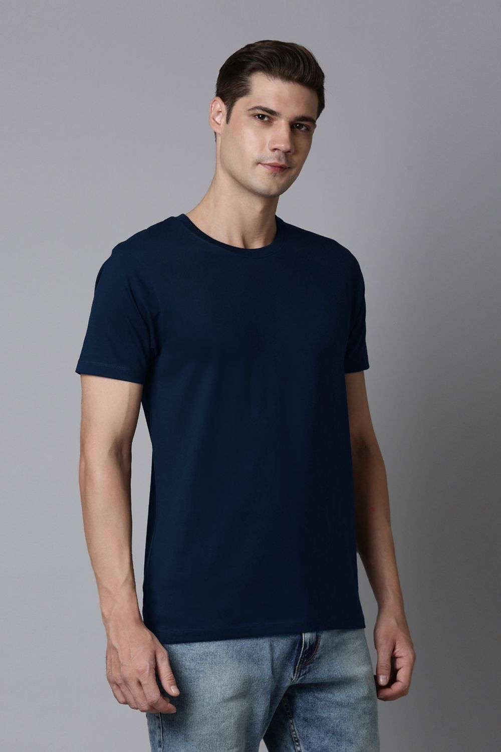 Teal Navy - Solid t-shirt  Maxzone Clothing   