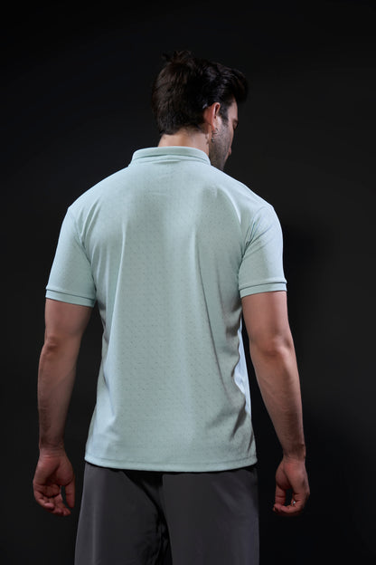 Coral Blue - Structure Knit Smart Tech Polo
