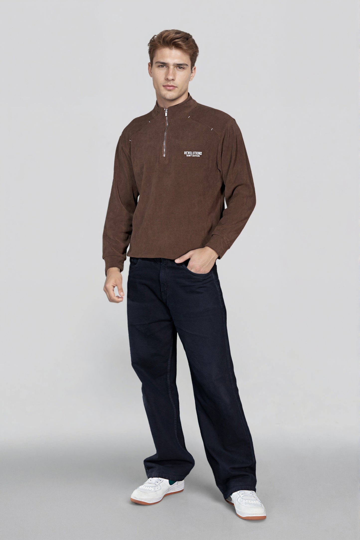 Brown Zipper Sweatshirt