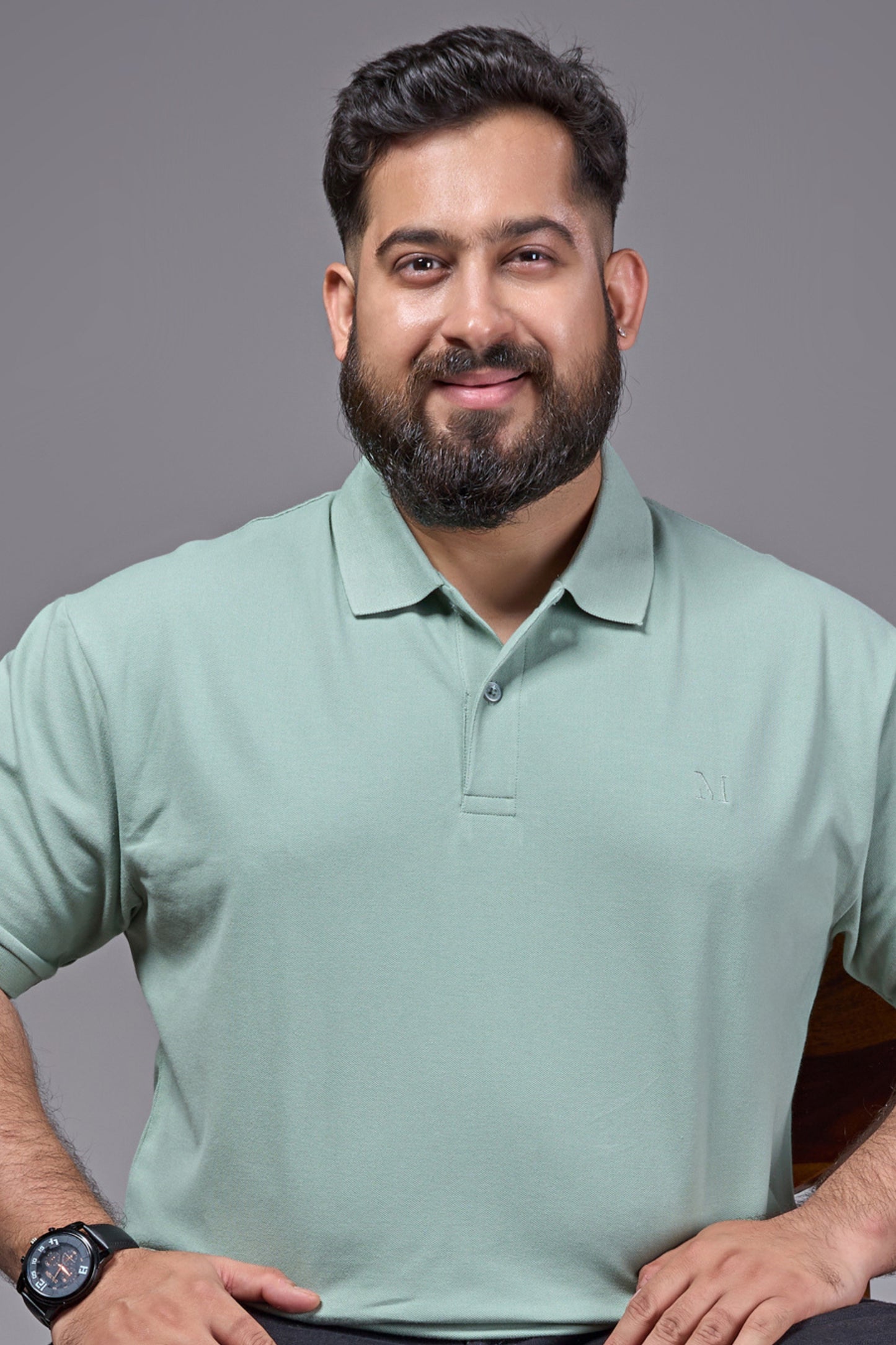 Mint - Cotton Pique Polo Plus Size