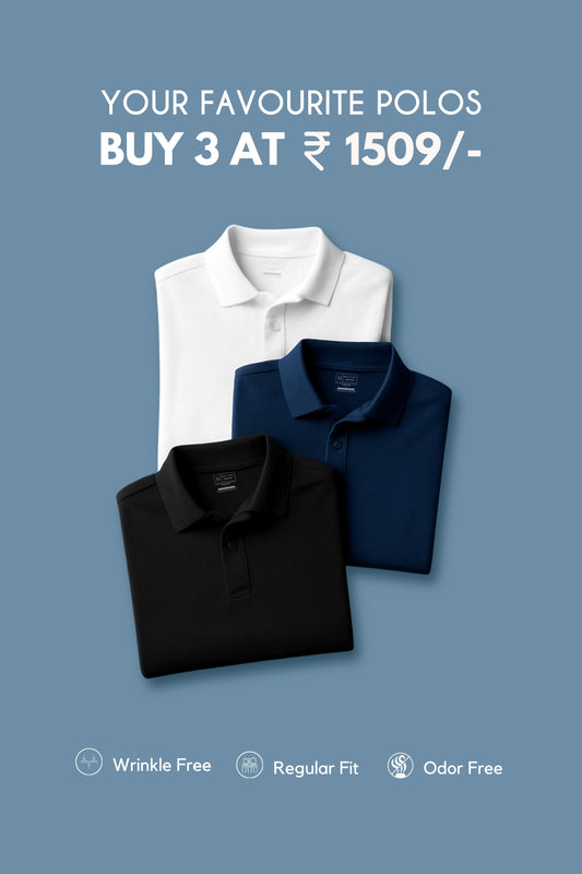 Structure Knit Smart Tech Polo Combo of 3 T-shirt