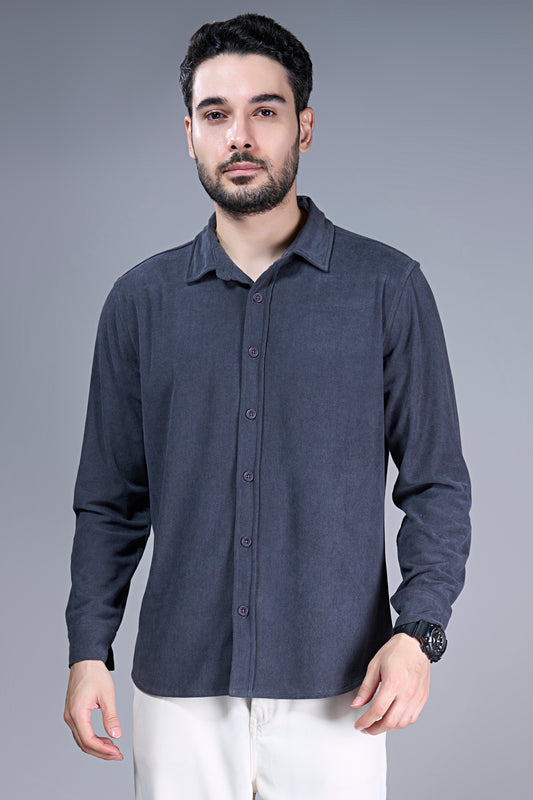 Teal Navy - Corduroy Shirt