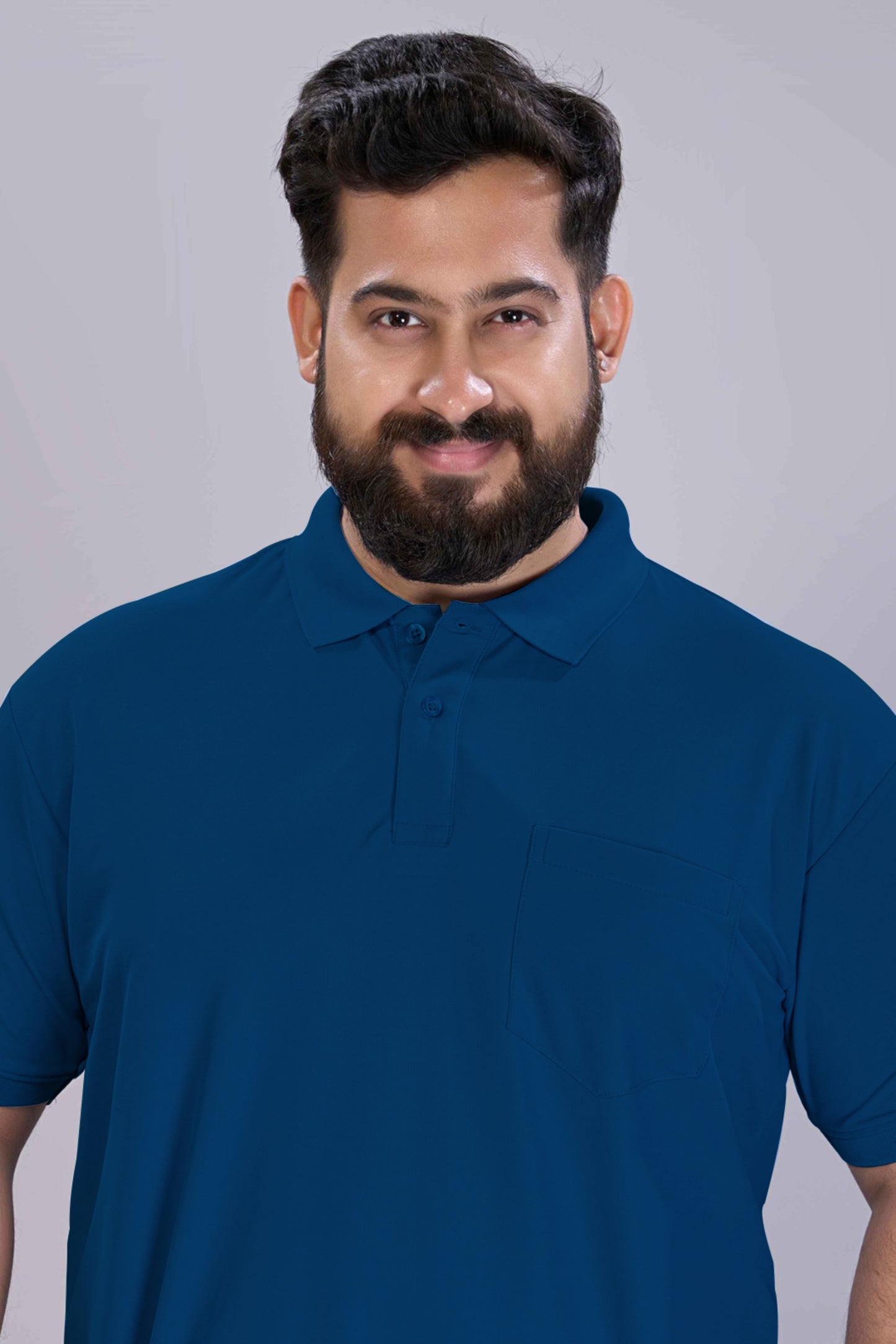 Teal Navy - Smart Tech Pocket Polo Plus Size
