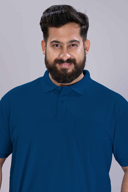 Teal Navy - Smart Tech Pocket Polo Plus Size