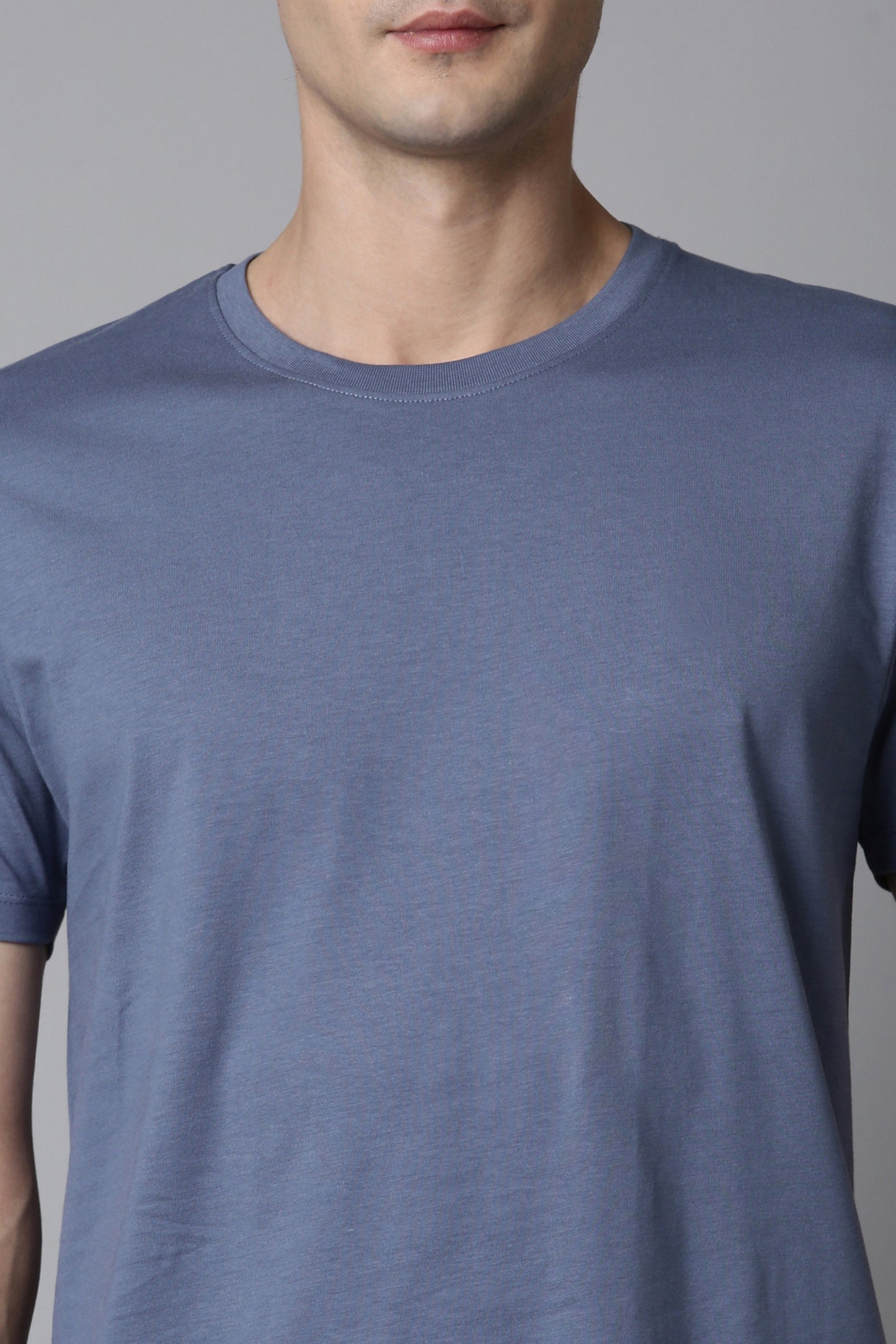 Pastel Grey Cotton IQ Basics T-SHIRT Maxzone Clothing