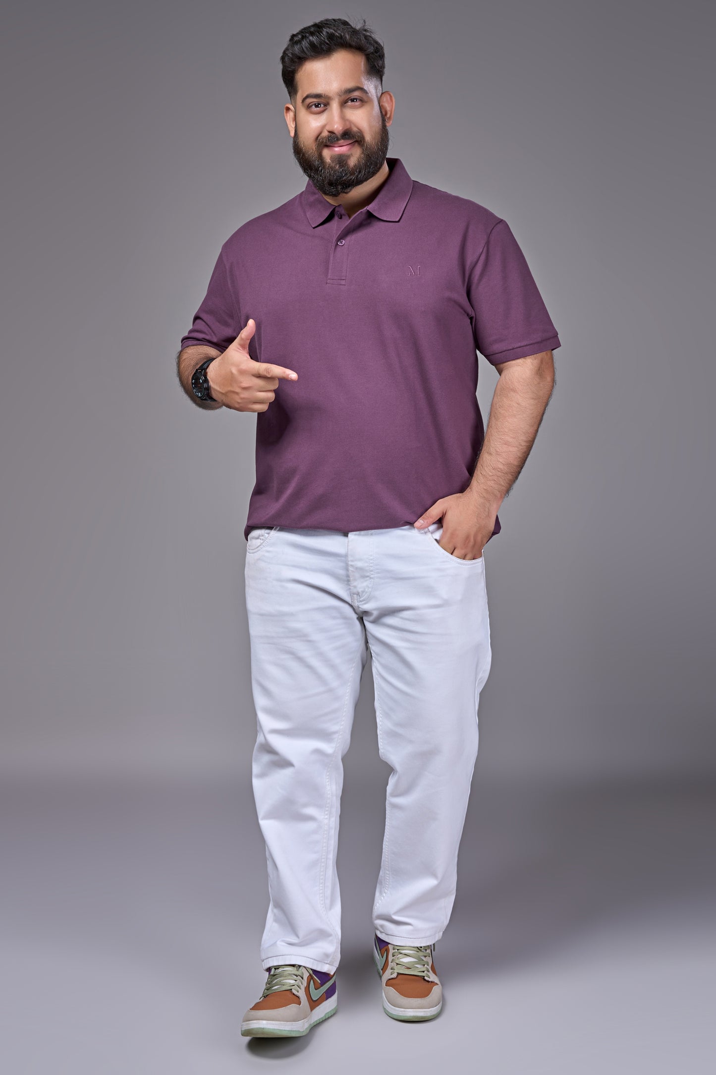 Grape - Cotton Pique Polo Plus Size