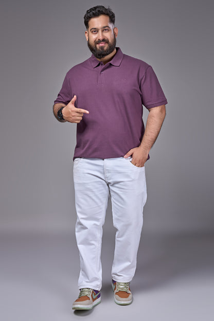 Grape - Cotton Pique Polo Plus Size