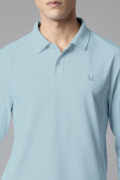 Sea Foam Full Sleeve Smart Tech Polo