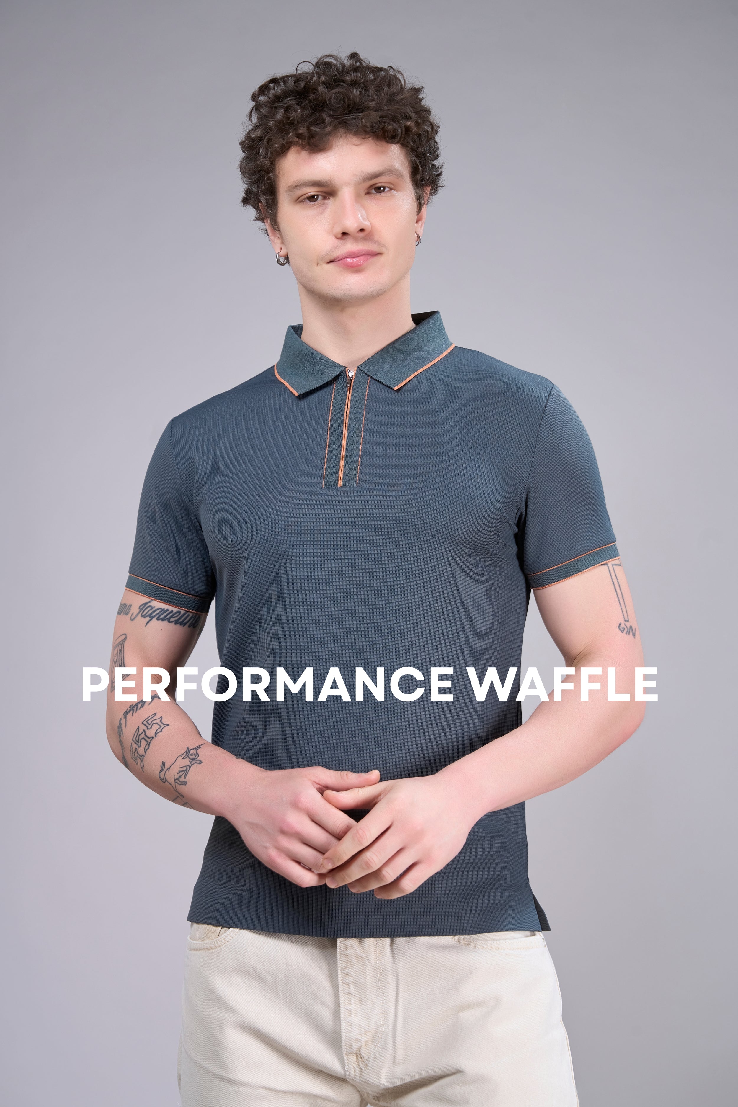 Teal Navy - Stitchless Zipper Polo – Maxzone Clothing